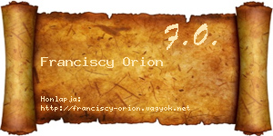 Franciscy Orion névjegykártya